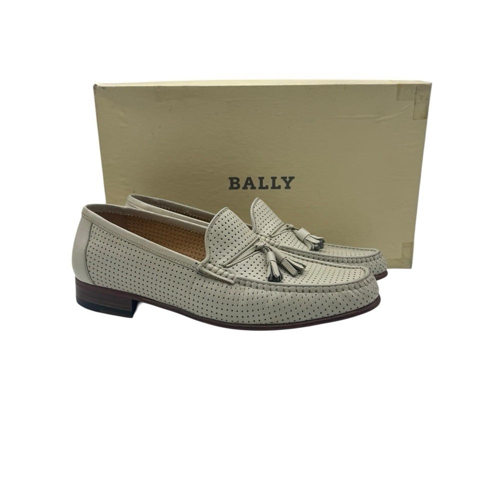 New Bally Filgo‎ 7.5 D biege perforated leather Made in Italy